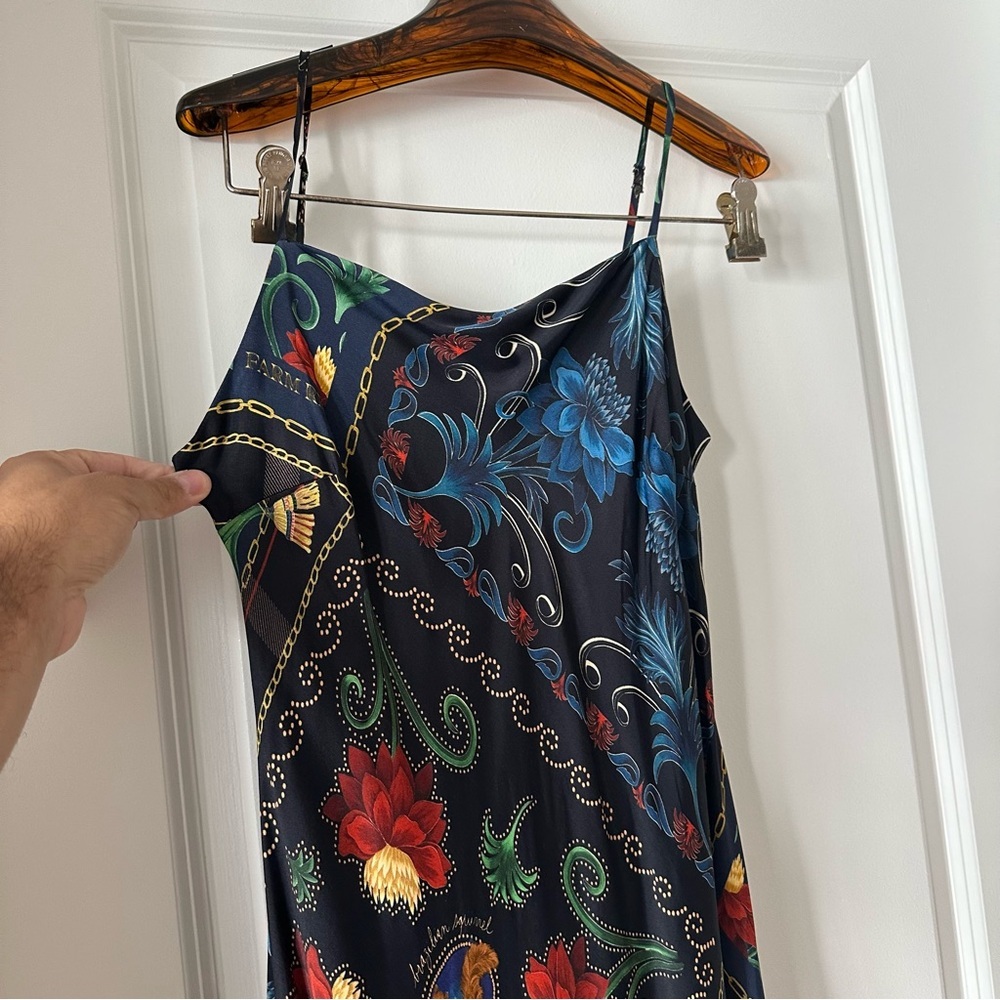 Farm Rio Black Mixed Arabesque Scarves Sleeveless Maxi Dress - Picture 2 of 9